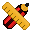 Pixel Art of pencil and ruler